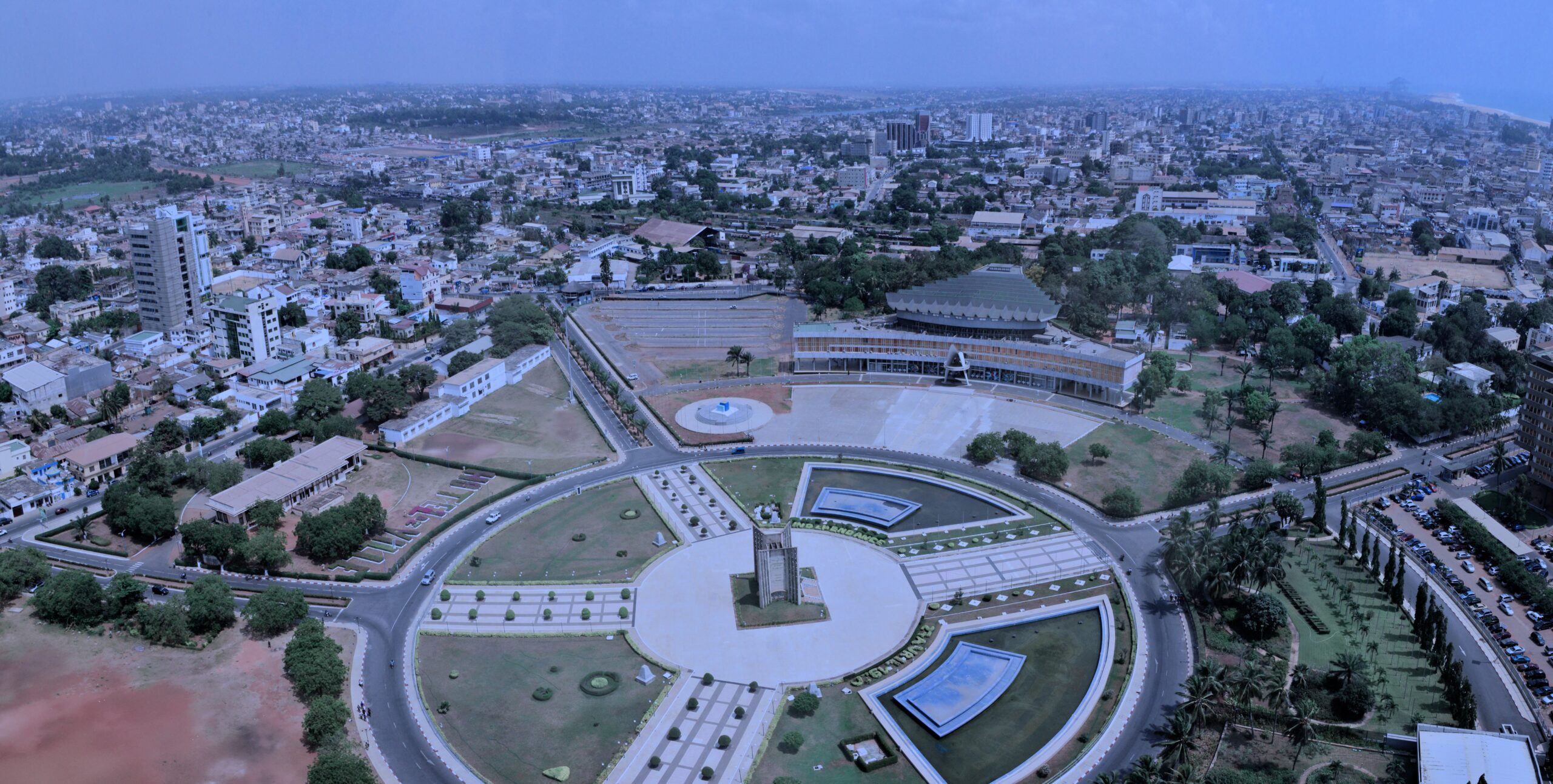 SRDB Law Firm Togo - Lome downtown skyline, panoramic view from the central square to the government district - Lomé, Togo